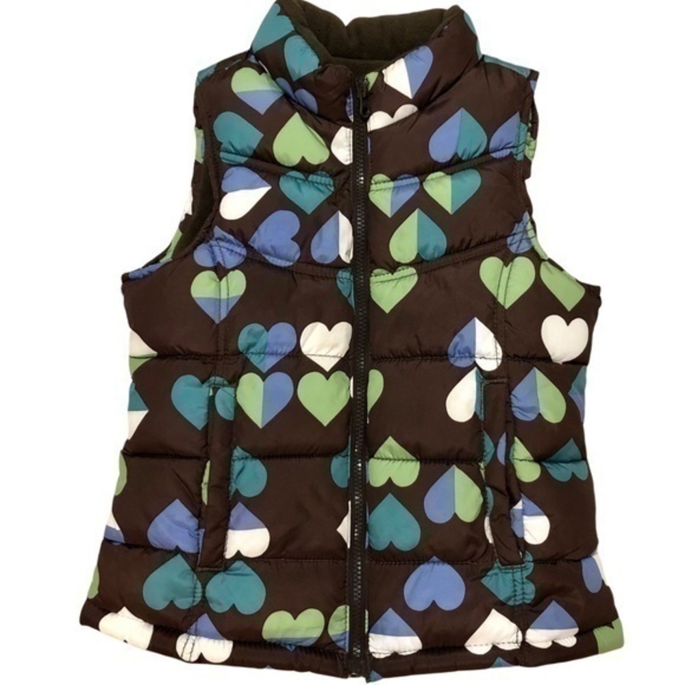 Puffer vest with hearts